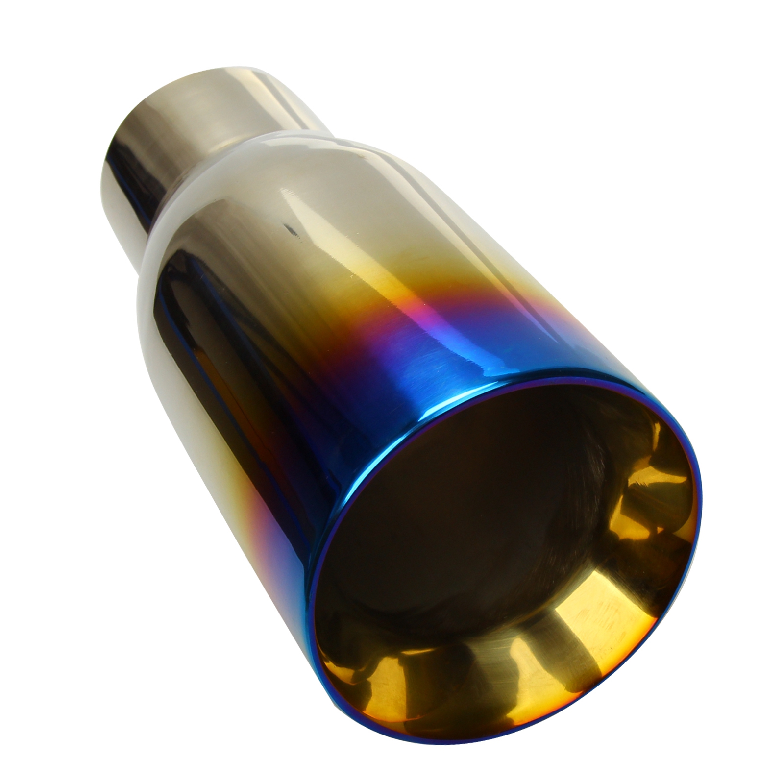 2PCS Blue Burnt Exhaust Duo Layer Tip Polished Stainless Steel exhaust tip 2.5 inlet 3.5 outley