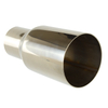2X Exhaust Tip 2.5 Inlet 3.5 Outley Polished Stainless Sliver Exhaust Single Layer Straight Tip